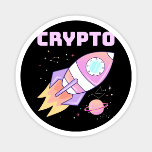 crypto pink rocket Magnet